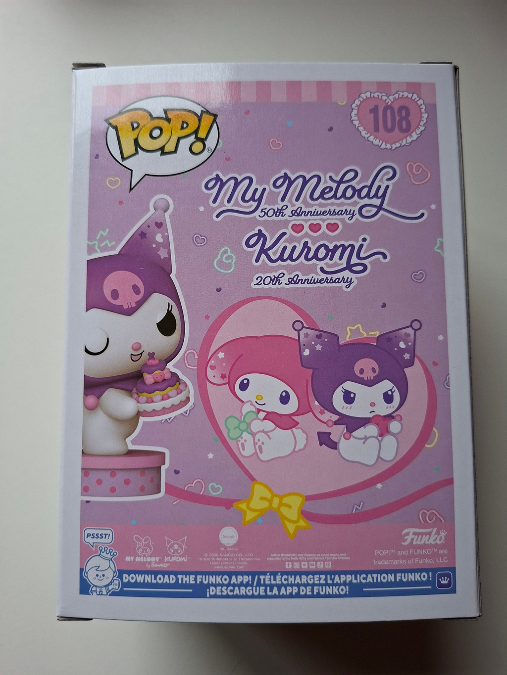 Funko Pop!  Kuromi 20eme Anniversaire POP N° 108 Kuromi avec Cake (F53)