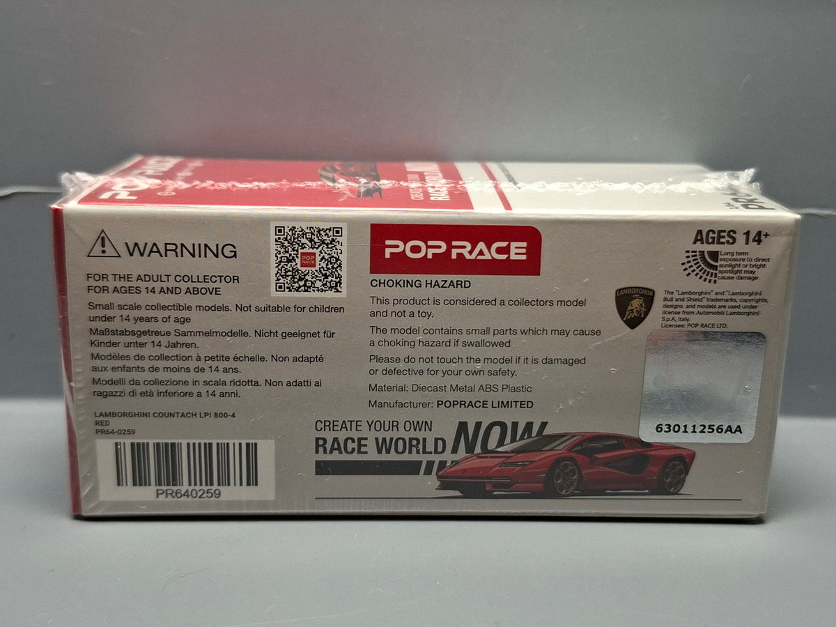 Pop Race 1/64  Lamborghini Countach LPI-800  Rosso (CP17)