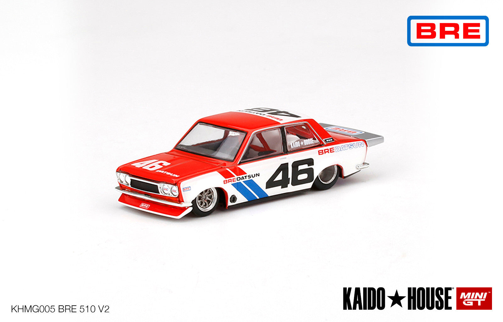 Mini GT Kaido House Datsun 510 Pro Street BRE510 V2 #46 8 spoke  N°006 (NP31)