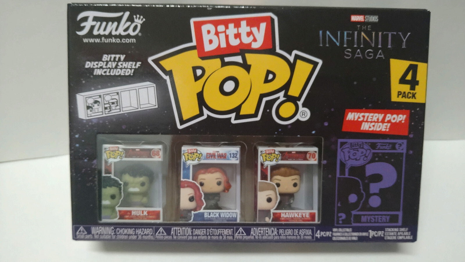 Funko Bitty Pop! 2.5cm Infinity Saga  Pack Hulk Black Widow Hawkeye (F13)