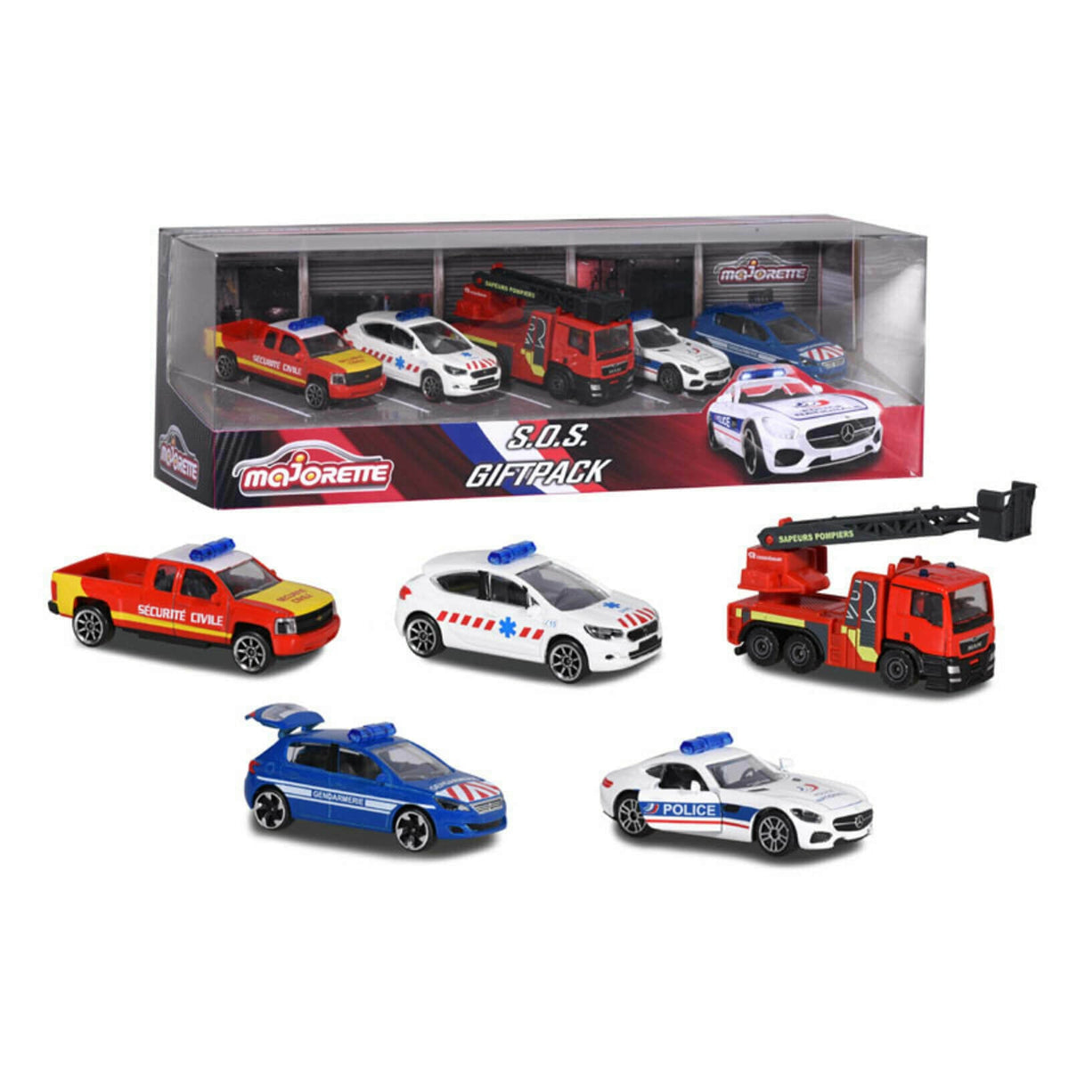 Majorette S.O.S. giftpack DS chevrolet man mercedes peugeot (NP16)