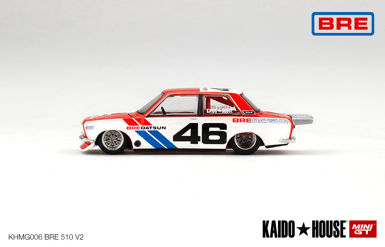 Mini GT Kaido House Datsun 510 Pro Street BRE510 V2 #46 8 spoke  N°006 (NP31)