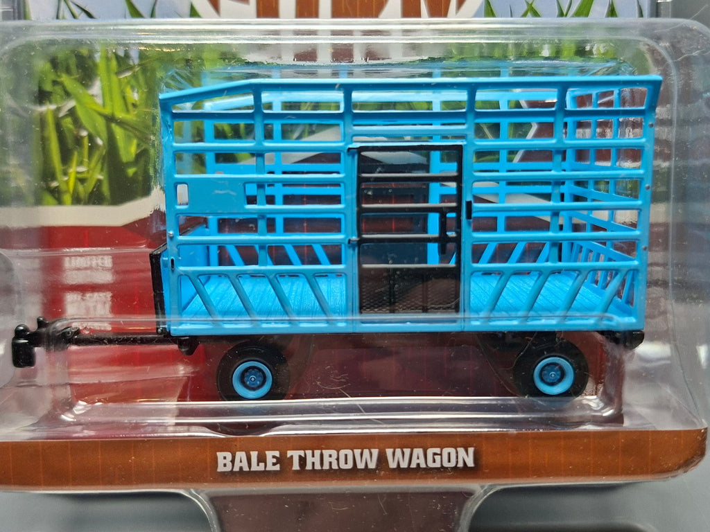 Greenlight Down on the Farm Series 10 Bale Throw Wagon in Light Blue  (NG40)