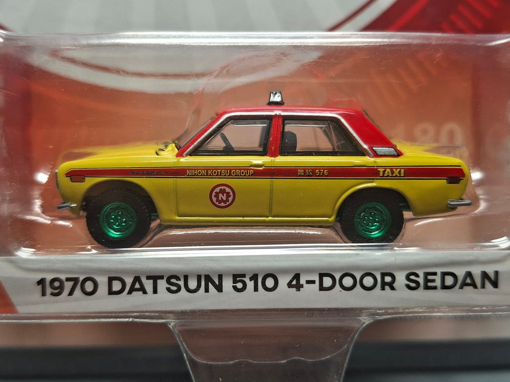 Greenlight Tokyo Torque 1970 Datsun 510 4-Door Sedan Chase Green Wheels (NG16)