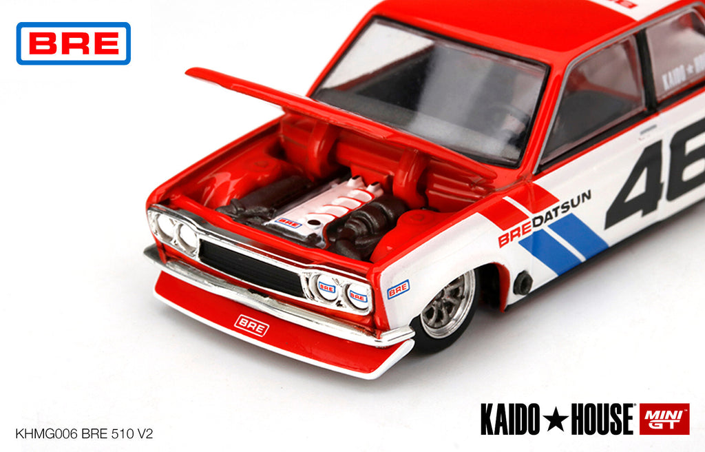 Mini GT Kaido House Datsun 510 Pro Street BRE510 V2 #46 8 spoke  N°006 (NP31)