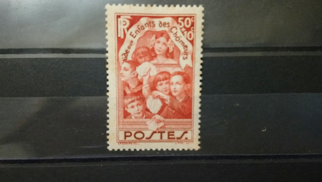 Timbres France 50c+10c Enfants des chômeurs 1936