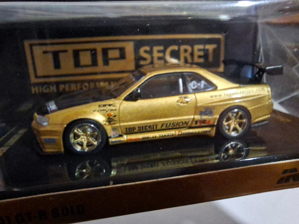 INNO64 Top Secret Nissan Skyline R34 GT-R, gold (CP18)