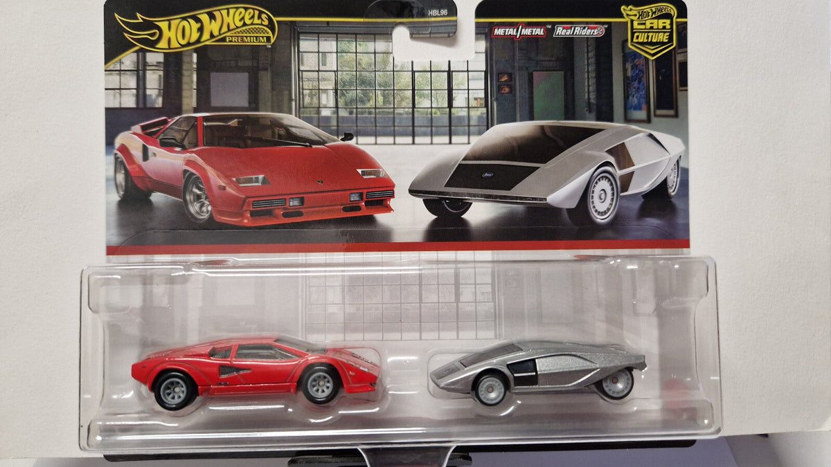 Hot Wheels Premium 2-pack Mix R Lamborghini Countach LP5000 QV Lancia  (CT12)