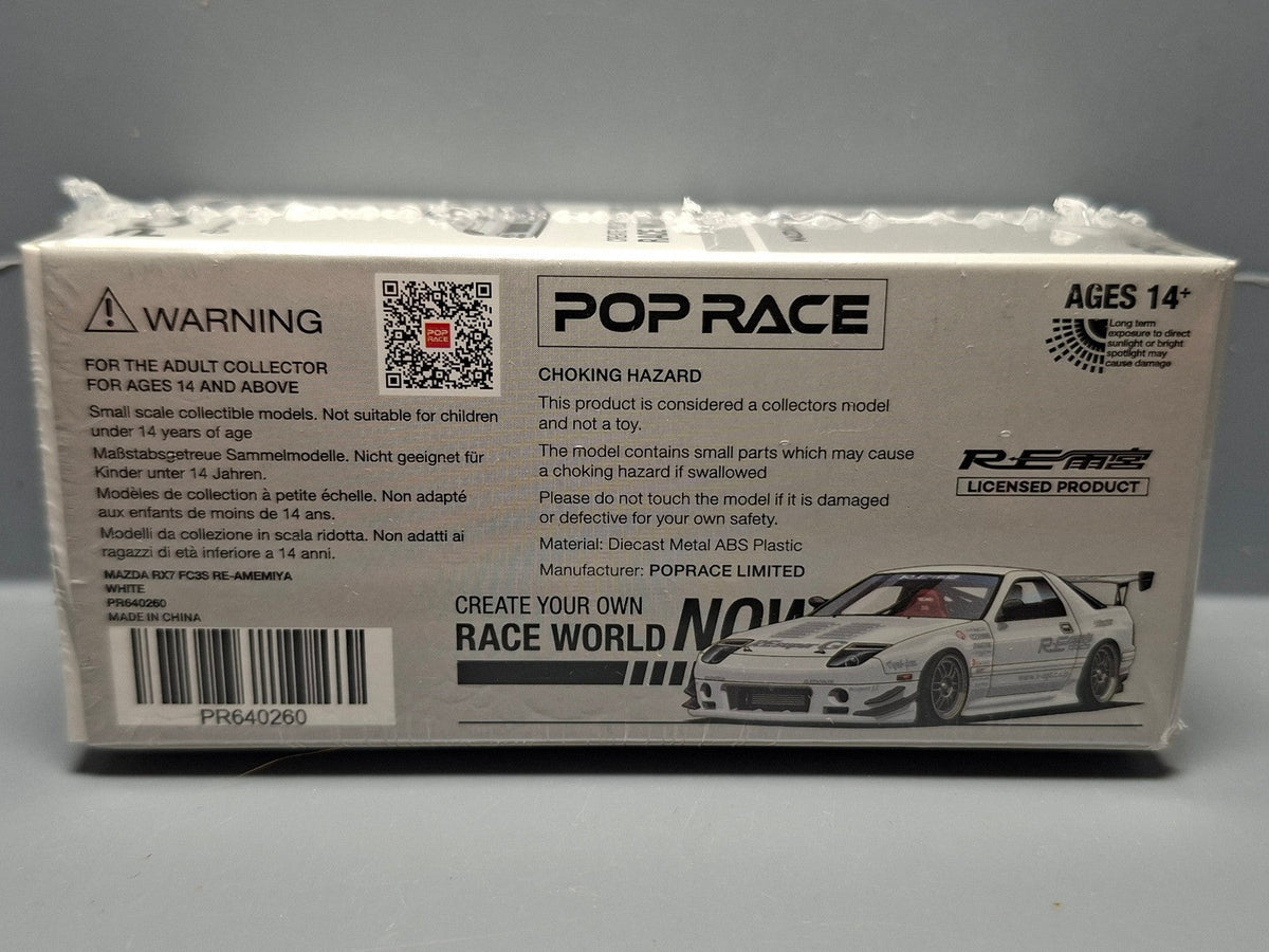 Pop Race 1/64 Mazda RX7 FC3S Re-Amemiya, white (CP03)