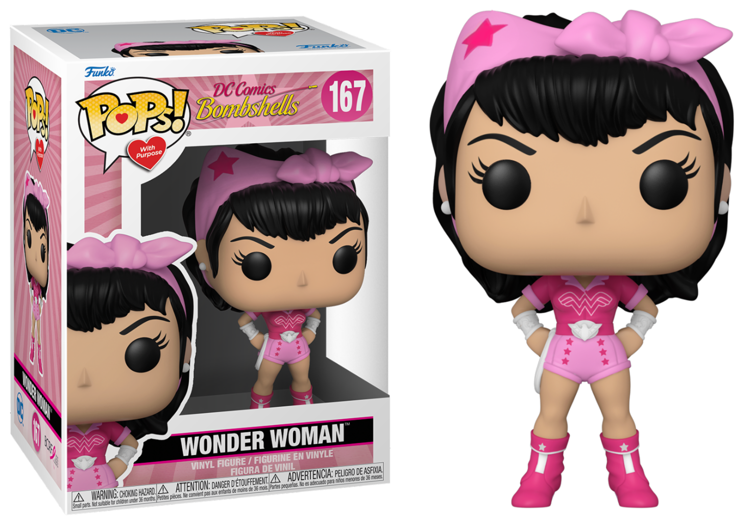 Funko Pop! DC Comics Bombshells Wonder Woman Edition Cancer du sein #167 (F32)