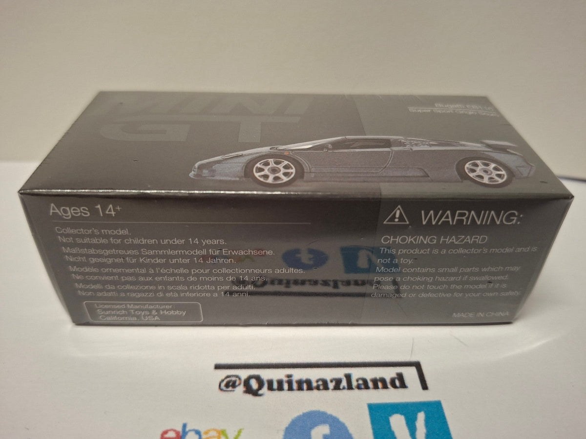 Mini GT 1995 Bugatti EB110 Super Sport, grigio scuro N°1002 (CP07)