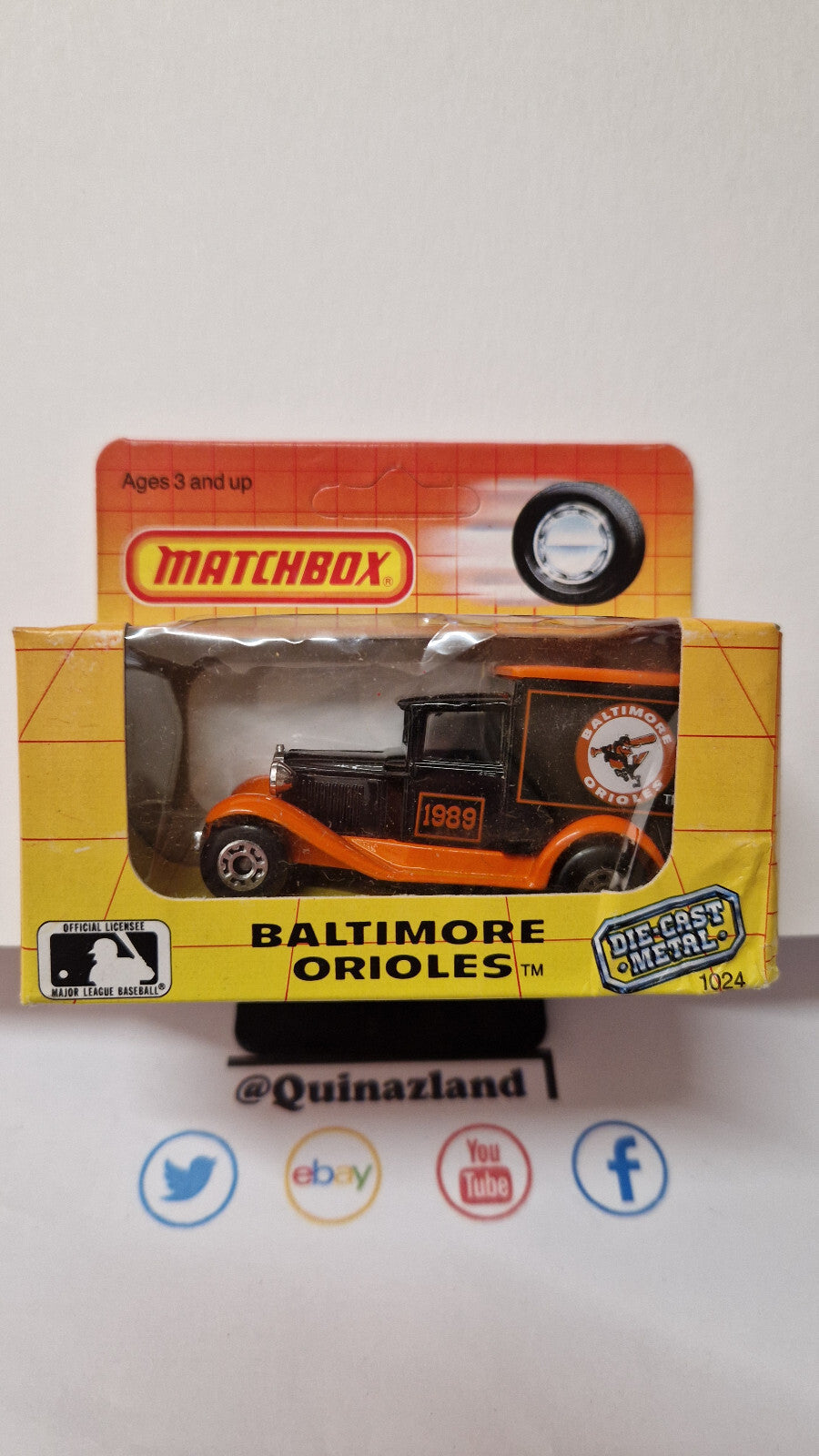 Matchbox 1989 MLB Ford model A Baltimore Orioles ⚠️ bulle fendue   (NP38)