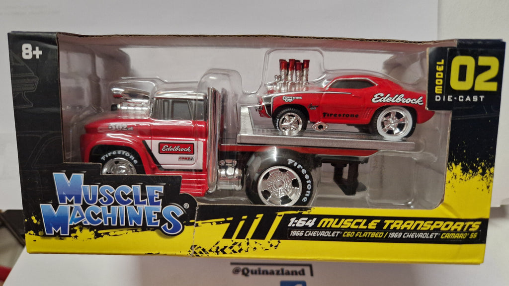 Maisto Muscle Machines 1966 Chevrolet C60 Flatbed & 1969 Camaro SS  (C6)