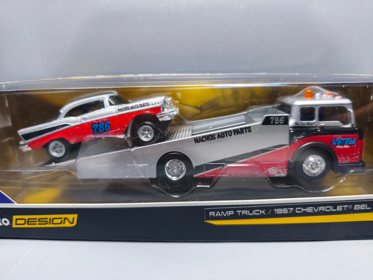 Maisto Design Transport Ramp truck 1957 chevrolet bel air gasser (CT08)
