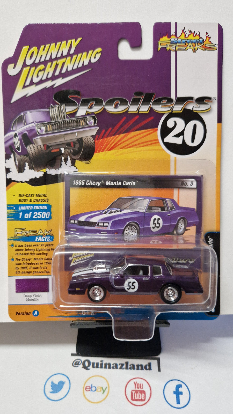 Johnny  Lightning Street Freaks Spoilers 20 1985 Chevy Monte Carlo (NG38)
