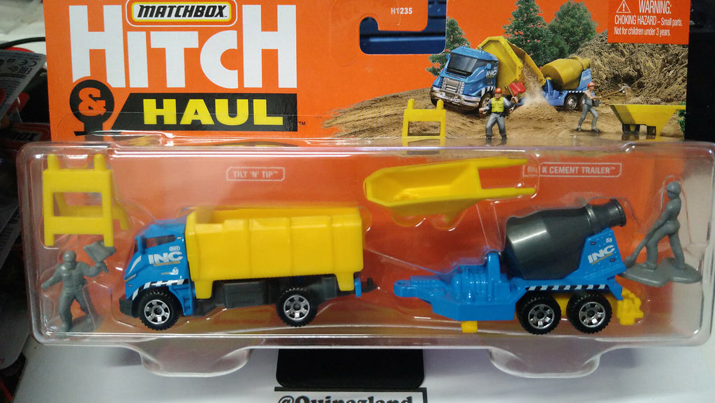 Matchbox Hitch & haul Tilt n tip et mbx cement trailer  (CT06)