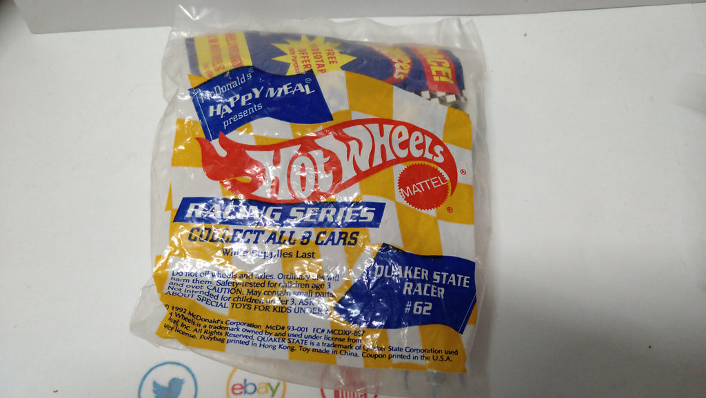 Hot Wheels 1993 promo mcdonald happy meal Quaker state stocker (A25)