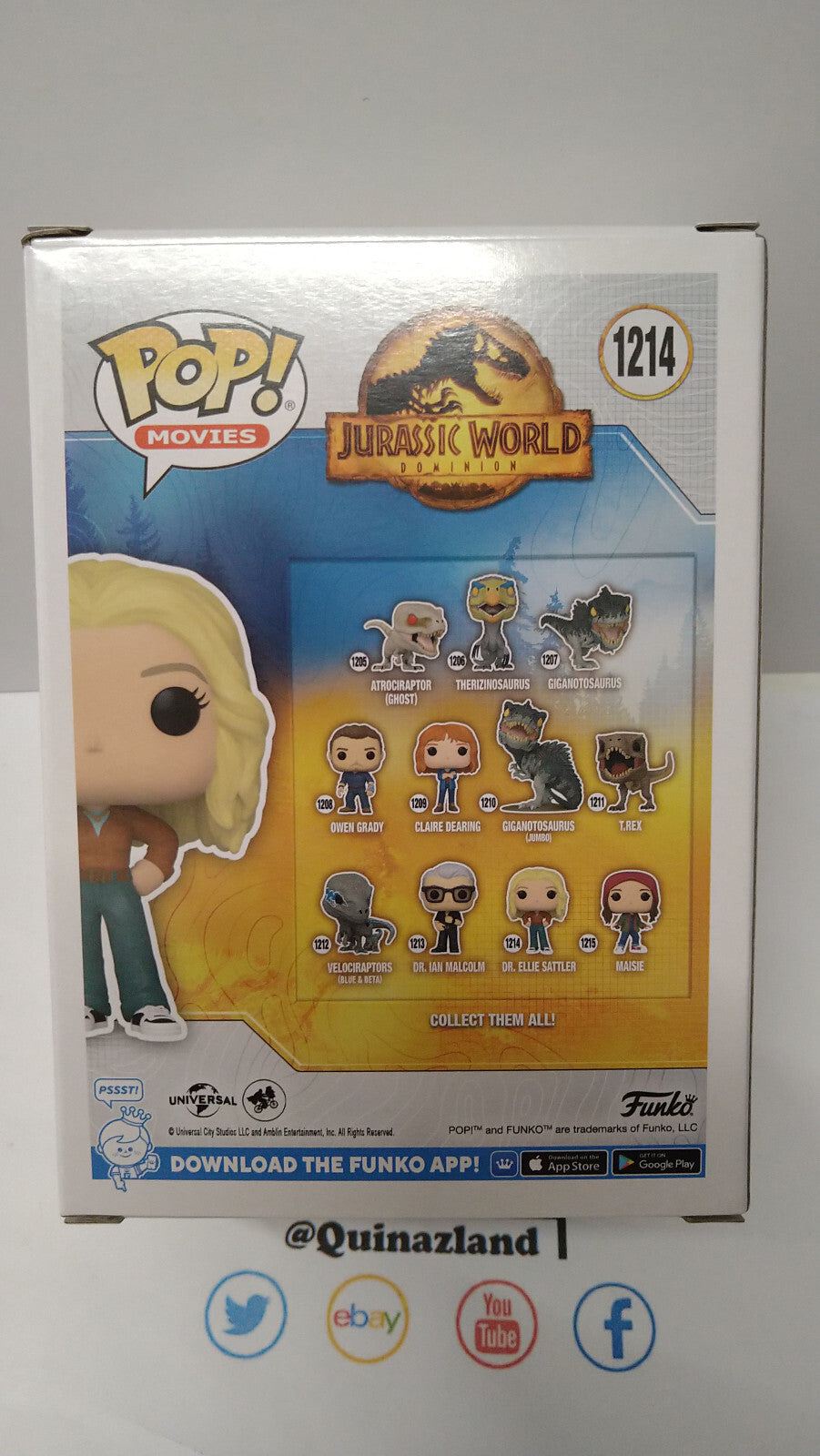 Funko Pop! JURASSIC PARK 2022 #1214 Ellie Sattler (FU17)