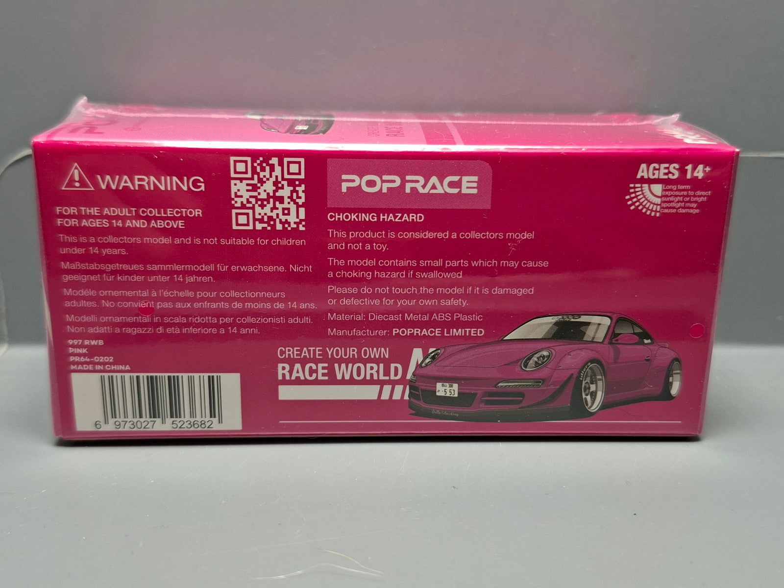 Pop Race 1/64 Porsche RWB 997  pink (CP08)
