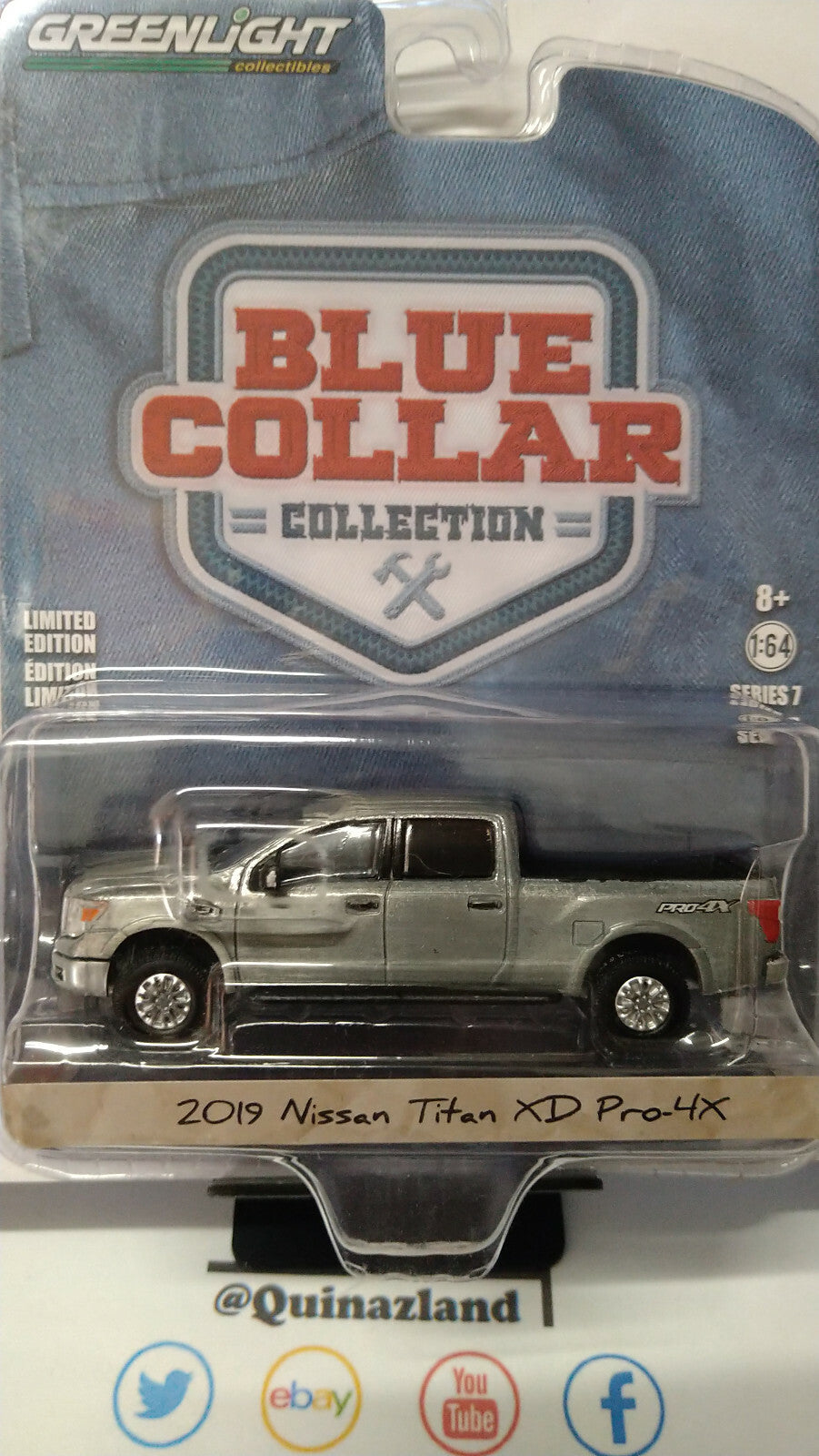 Greenlight Blue Collar 2019 Nissan Titan XD Pro-4X Chase Zamac  (NG75)
