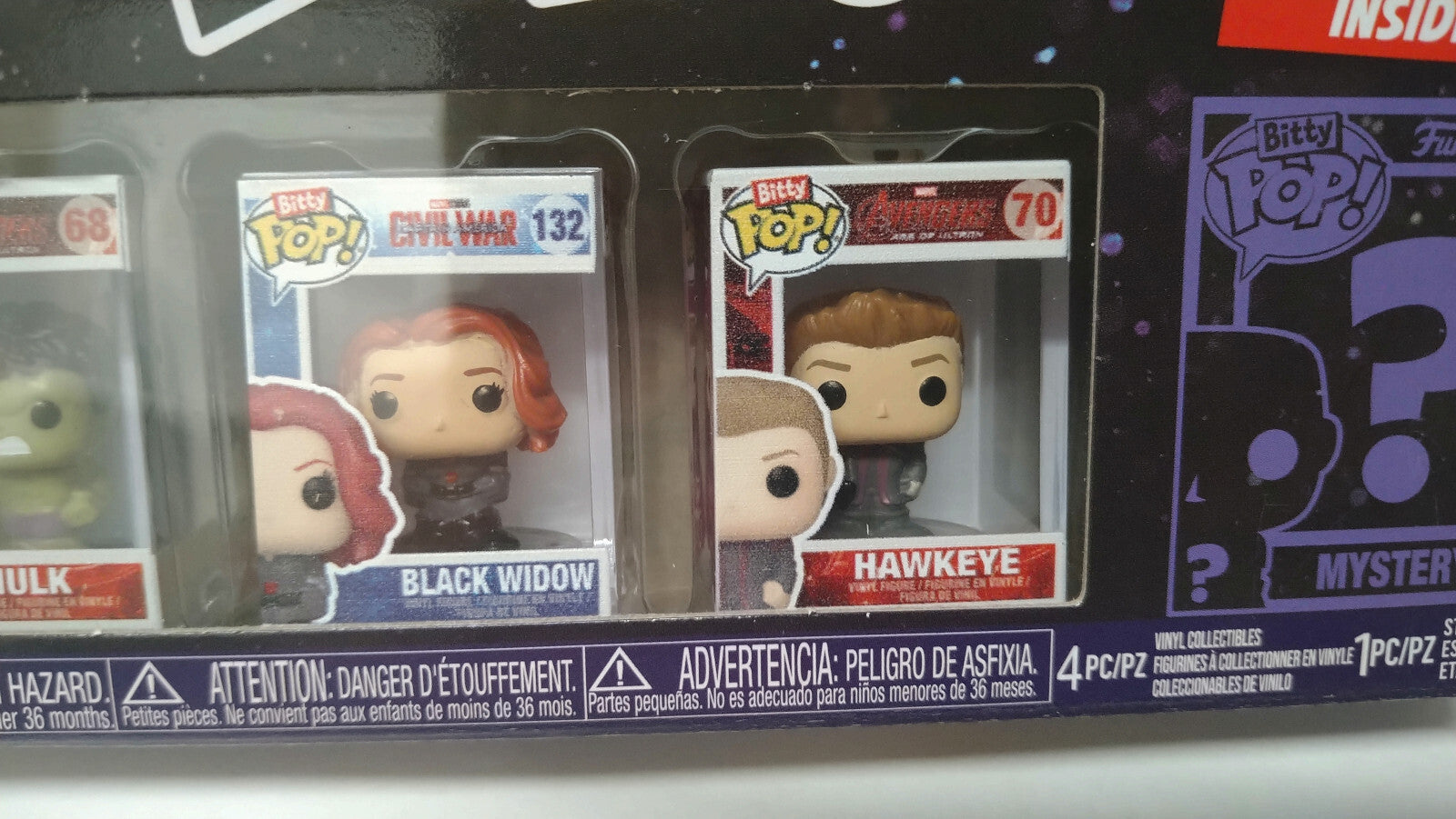 Funko Bitty Pop! 2.5cm Infinity Saga  Pack Hulk Black Widow Hawkeye (F13)