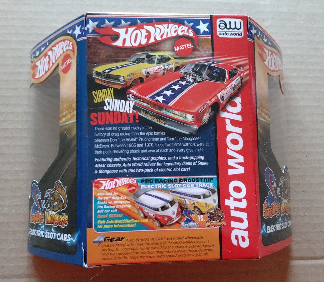 Auto World Slot Hot wheels Snake Plymouth Cuda & Mongoose Plymouth Duster (CT15)