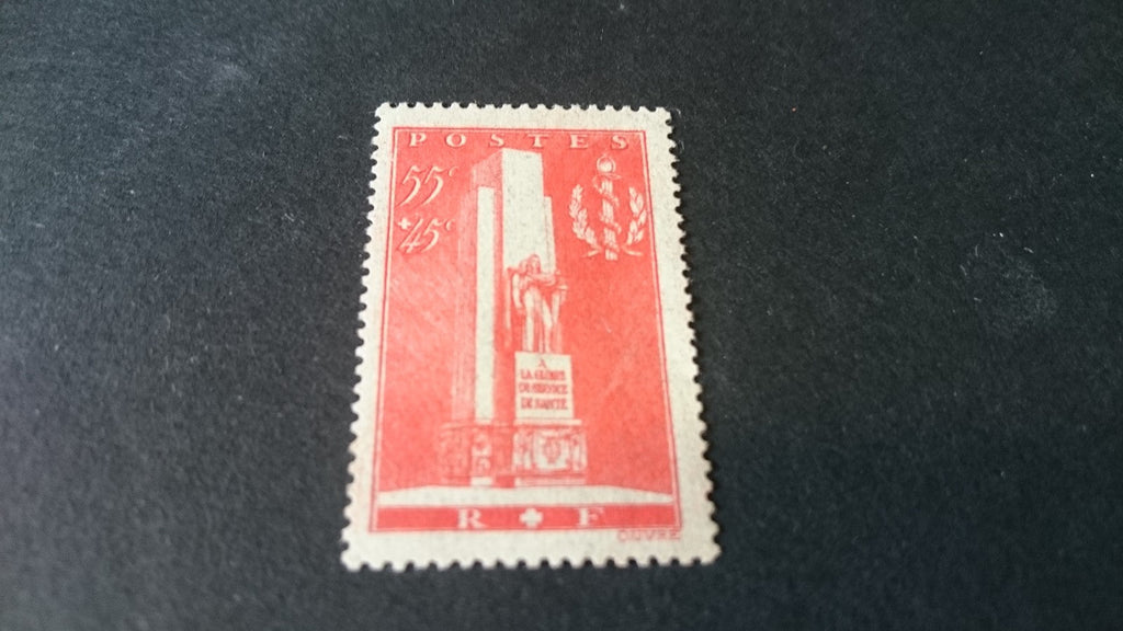 Timbre France 1938 55c+45c Service de santé militaire N°395 YT
