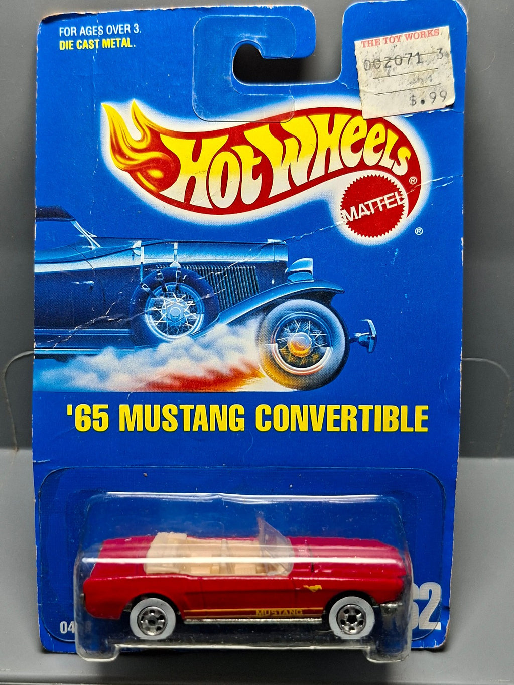 Hot Wheels 65 mustang version rouge foncé 1991-162  (CP19)