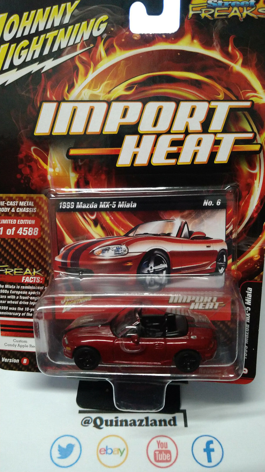 Johnny Lightning Street Freaks Import  '99 Mazda MX-5 Miata base blanche (NG05)