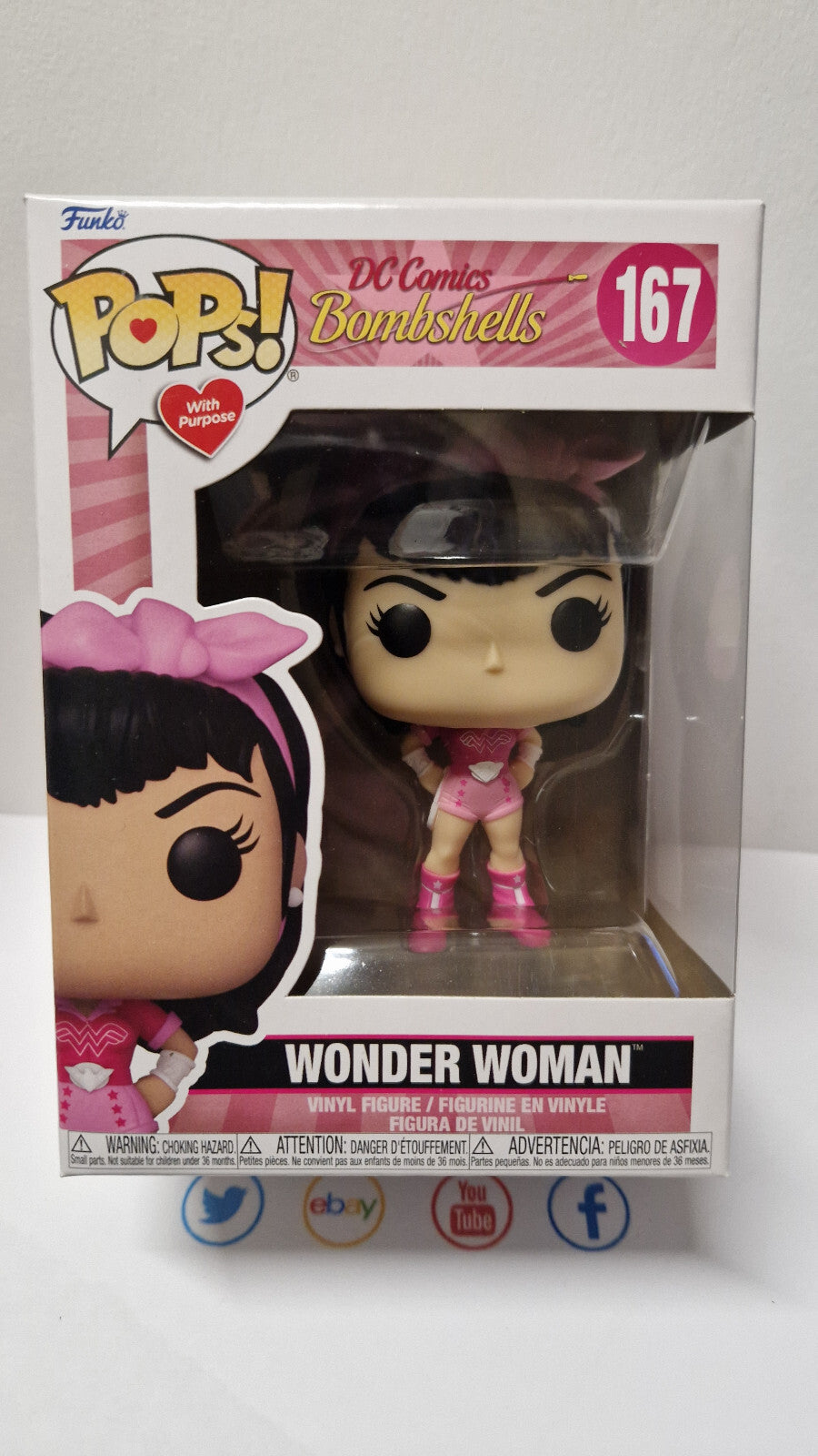 Funko Pop! DC Comics Bombshells Wonder Woman Edition Cancer du sein #167 (F32)