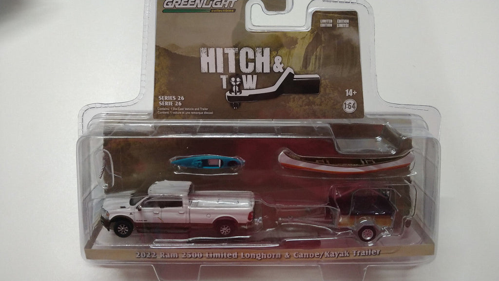 Greenlight Hitch & Tow 2022 Ram 2500 Limited Longhorn  & canoe (CT02)