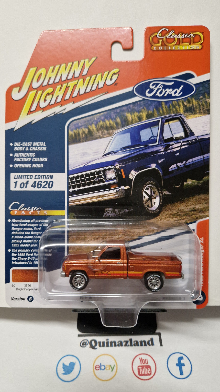 Johnny Lightning Classic gold  1985 Ford Ranger in Bright Copper Poly (NG05)