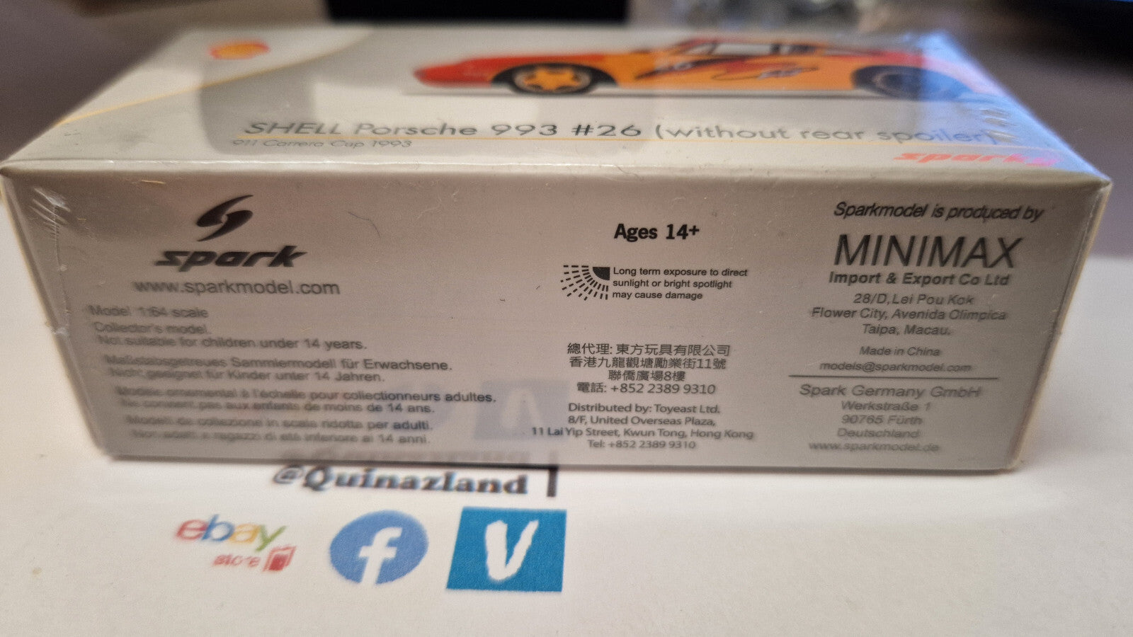 Tiny Toys made by Spark 1993 Porsche 993 Carrera Cup Shell  (NP43)