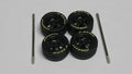 Set jantes 5 branches noires pneus gomme pirelli (ET)