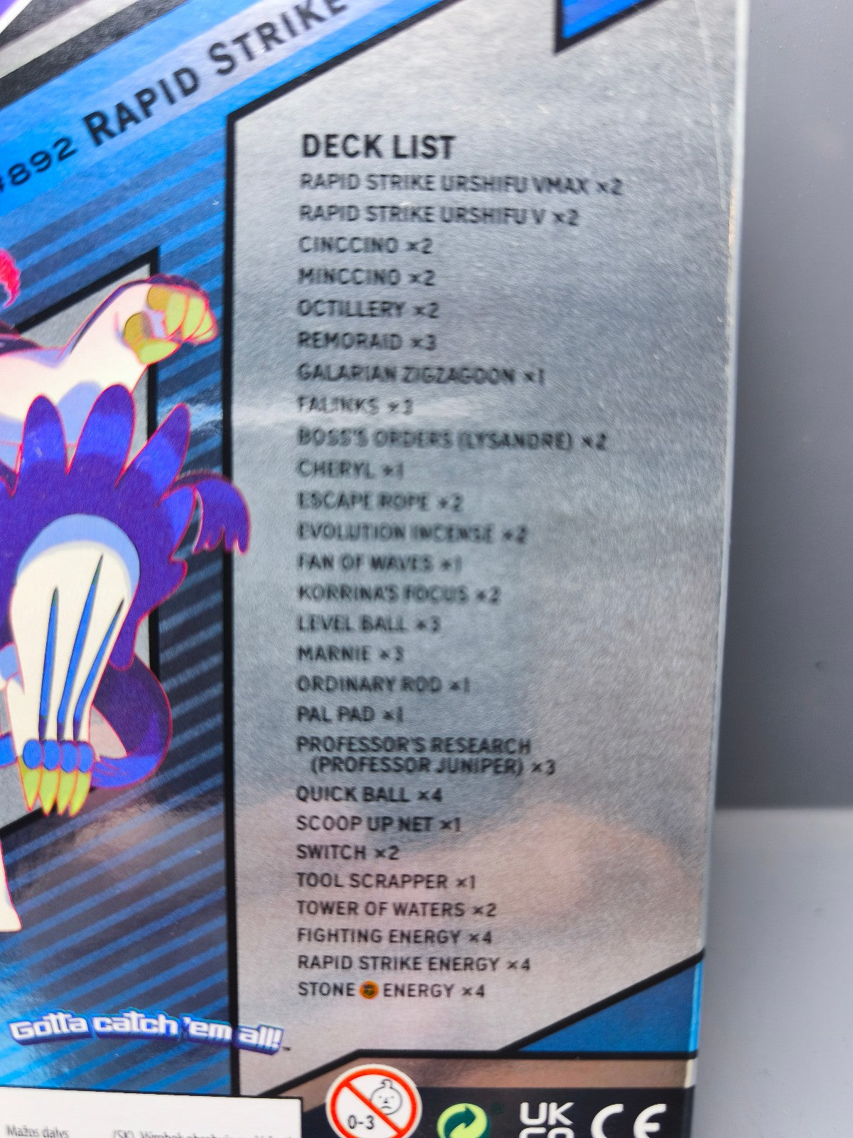 Pokémon league battle deck rapid strike Urshifu V max neuf scellé vers anglaise