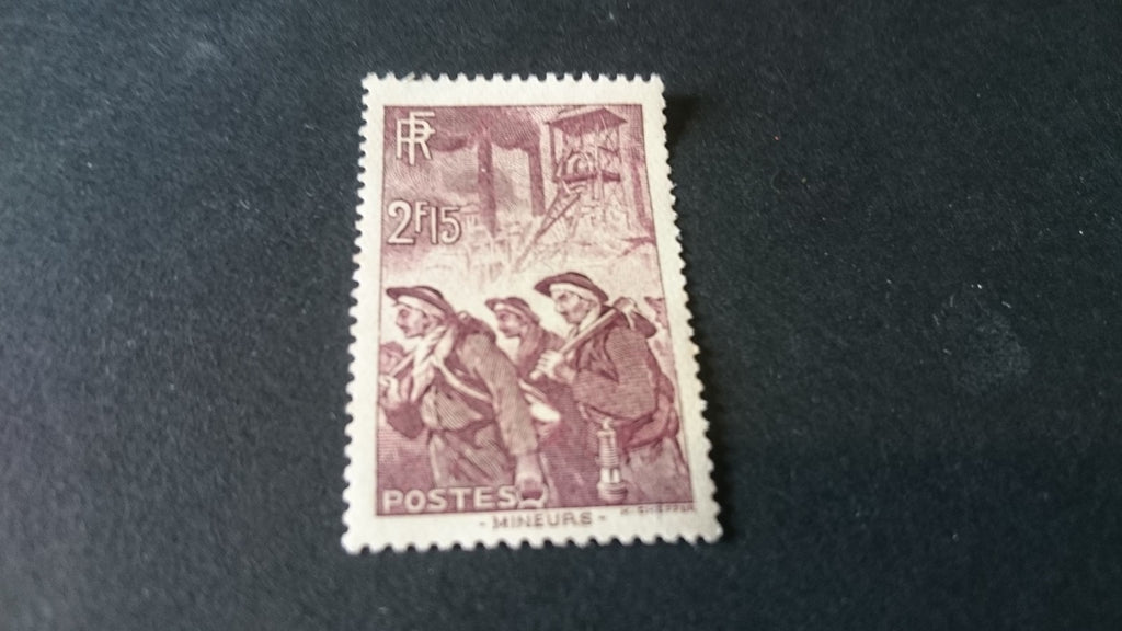 Timbre France 1938 2f15 Mineurs N°390 YT