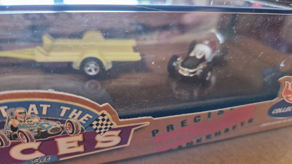 Hot wheels 2000 night at the race 48 Ford woodie, sprint car et trailer (CT08)
