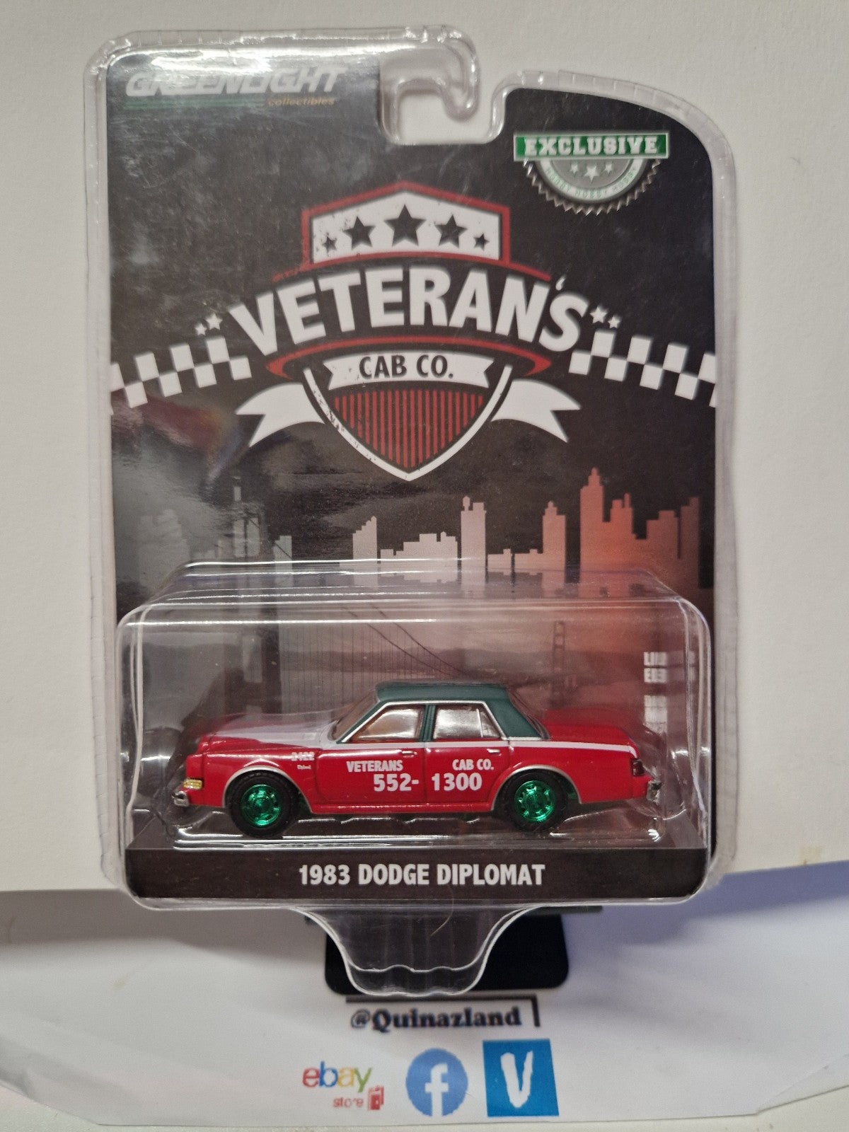 Greenlight Exclusive 1983 Dodge Diplomat Veteran's Chase green Wheels (NG50)