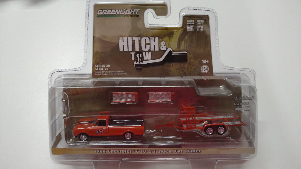 Greenlight Hitch & Tow 1968 Chevrolet C-10 STP with Bed Cover and STP  (CT03)