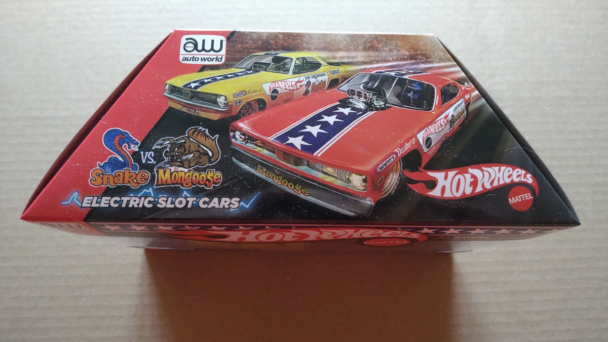 Auto World Slot Hot wheels Snake Plymouth Cuda & Mongoose Plymouth Duster (CT15)