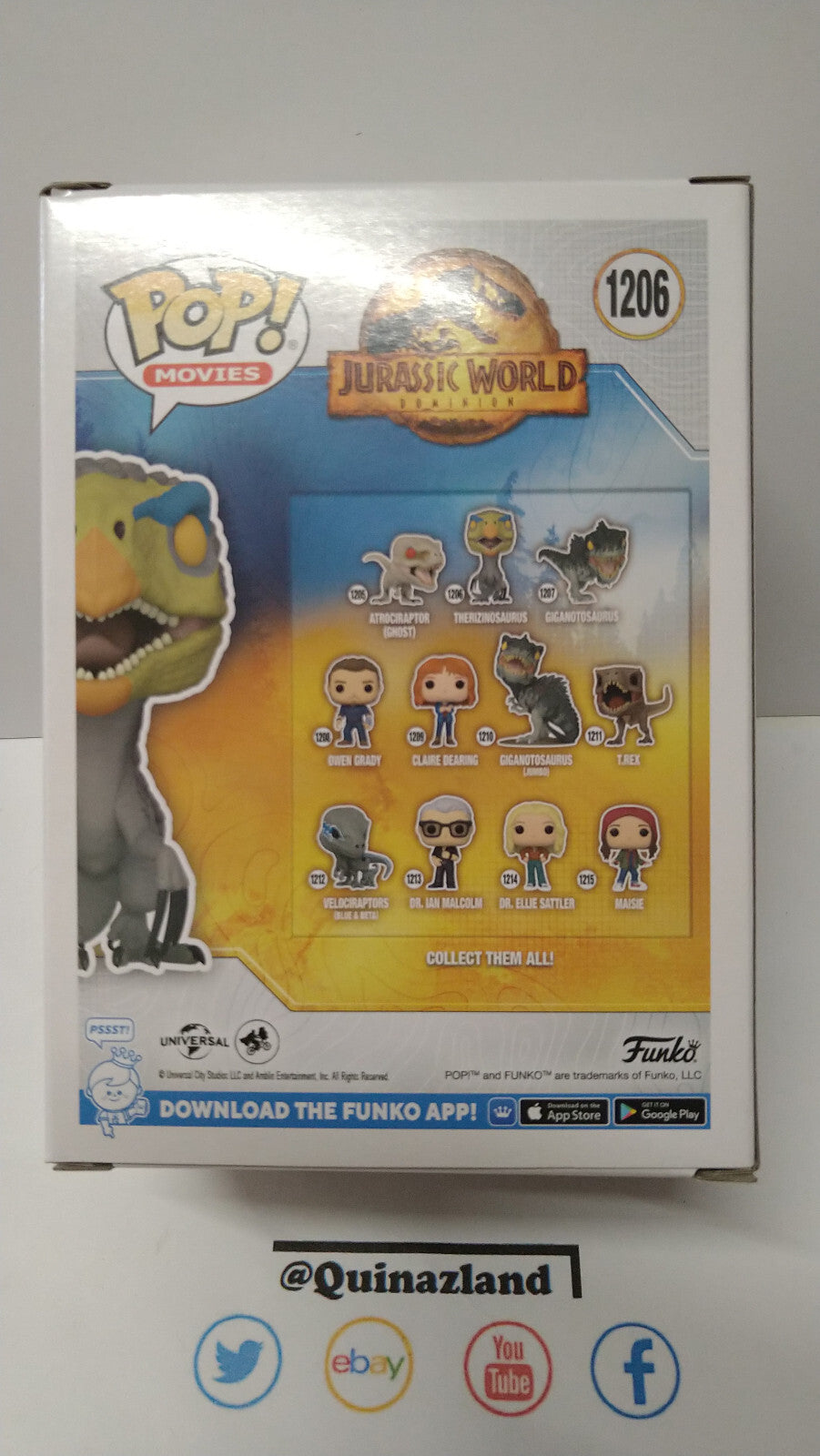 Funko Pop! JURASSIC PARK 2022 #1206 Therizinosaurus (FU17)