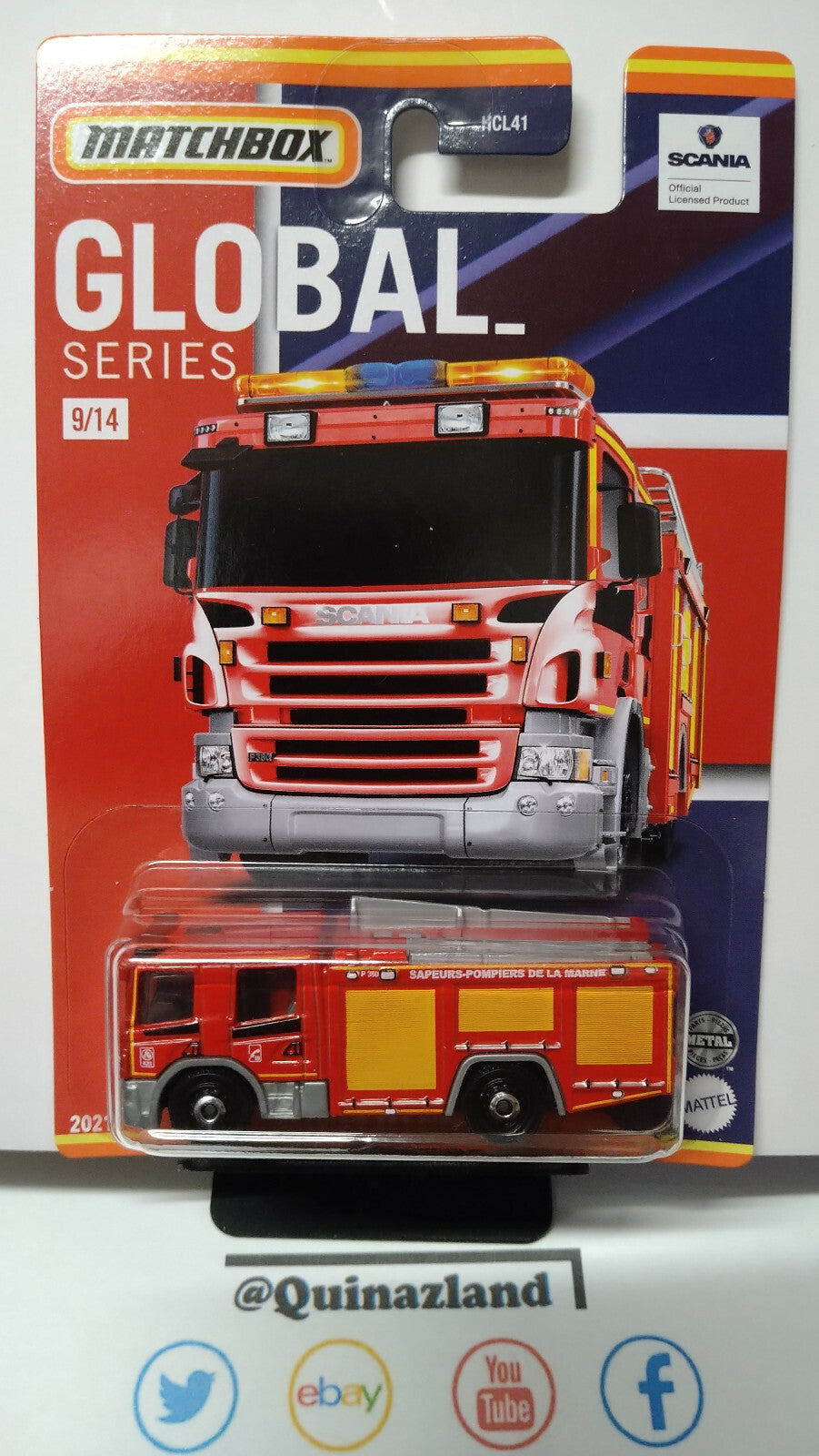 Matchbox série Global Scania p 360 fire truck  Pompiers  (NP50)
