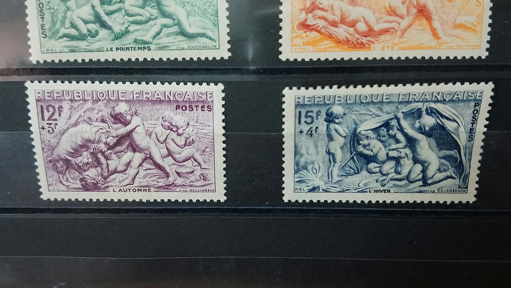 Lot 4 Timbres France série des saisons 1949