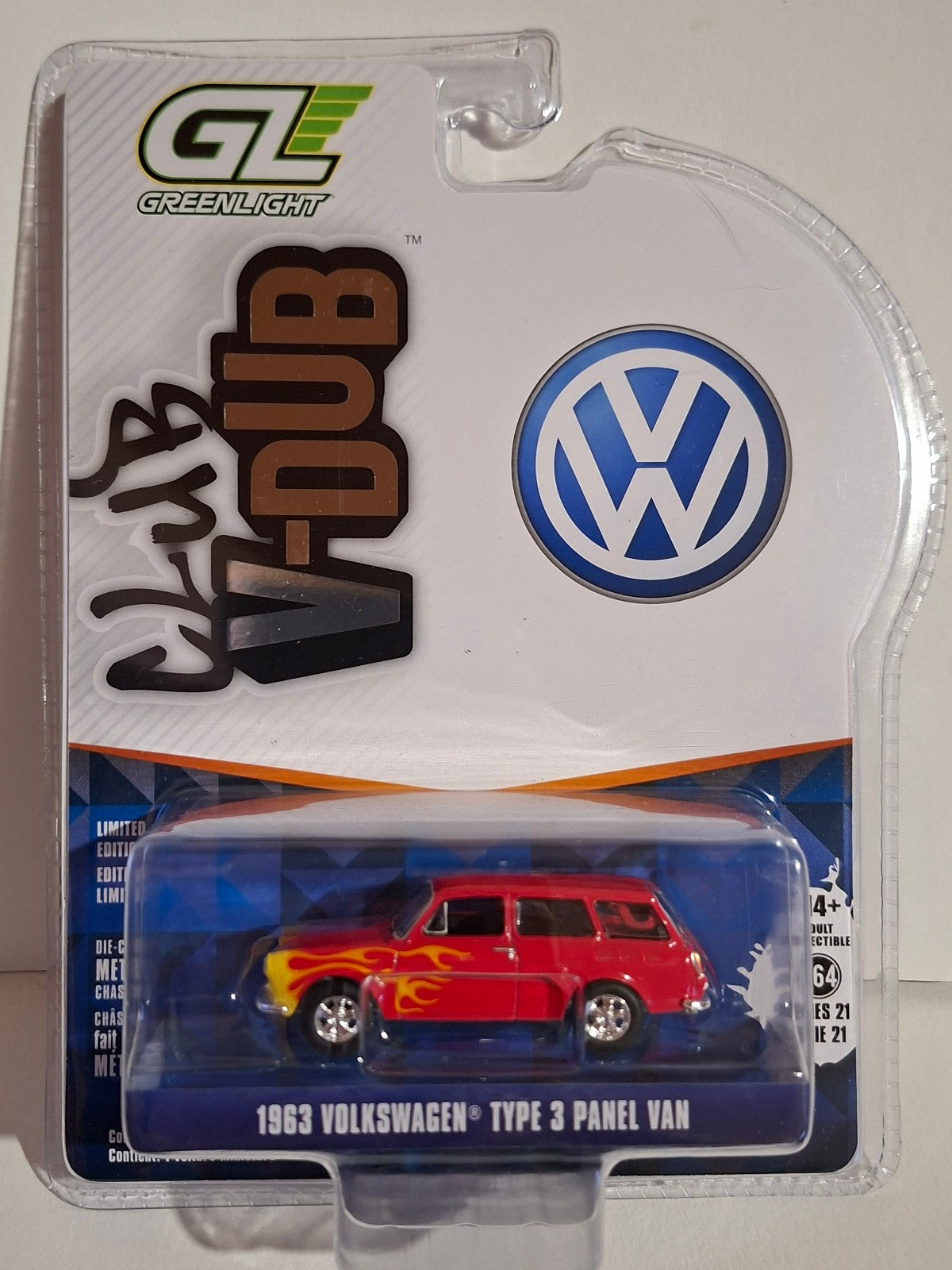 Greenlight Club V-Dub série 21 1963 Volkswagen Type 3 panel van Flames  (NG49)
