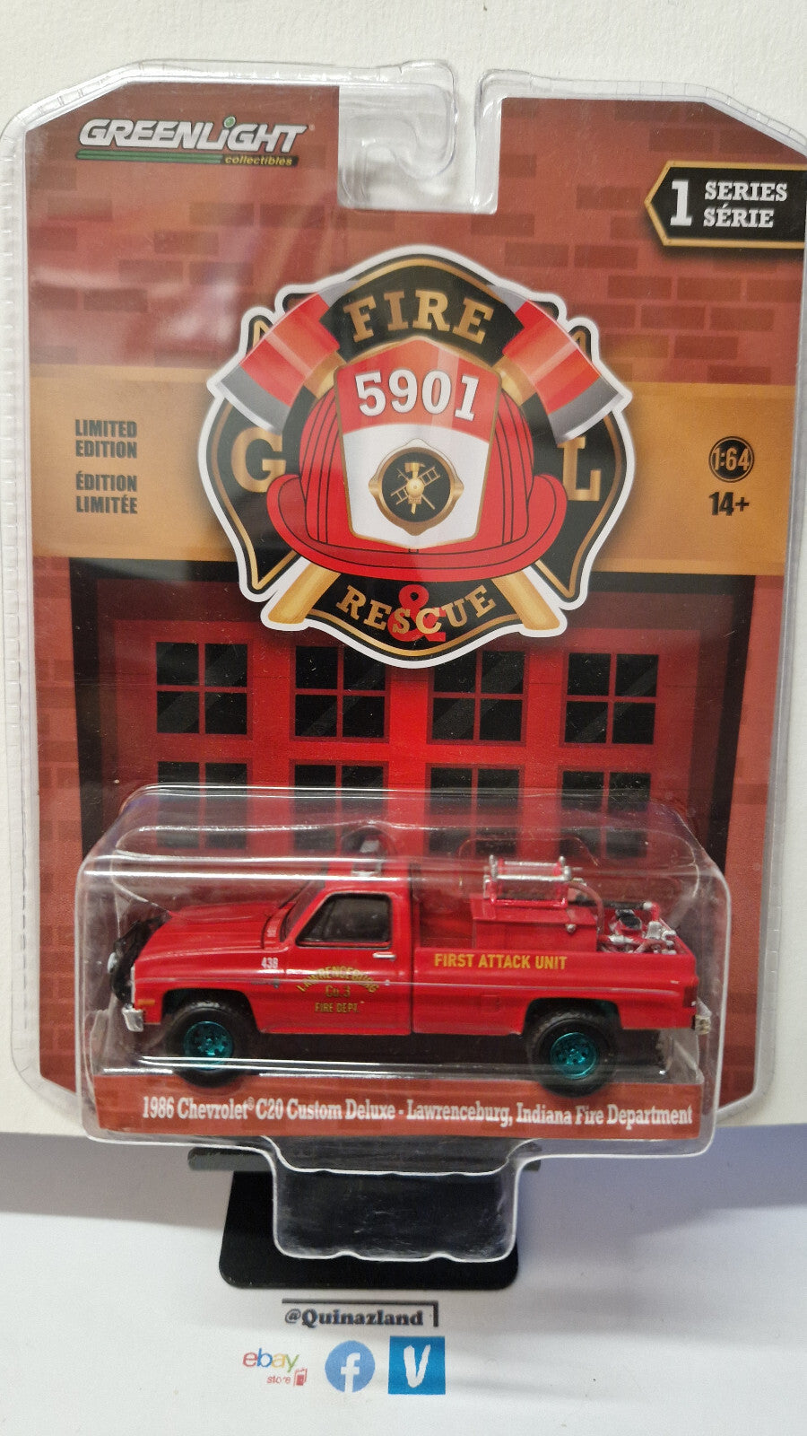 Greenlight Fire & Rescue  1986 Chevrolet C20 Custom Deluxe Chase (NG32)