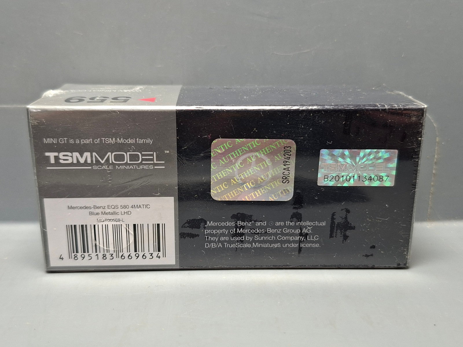 Mini GT Mercedes-Benz EQS 580 4MATIC Nautical Blue Metallic  n°559 (NP16)