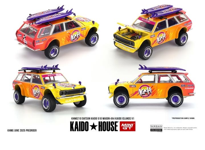 Mini GT 1969 Datsun 510 Wagon 4x4 Kaido Islands V1, various  n° 210 (CP11)