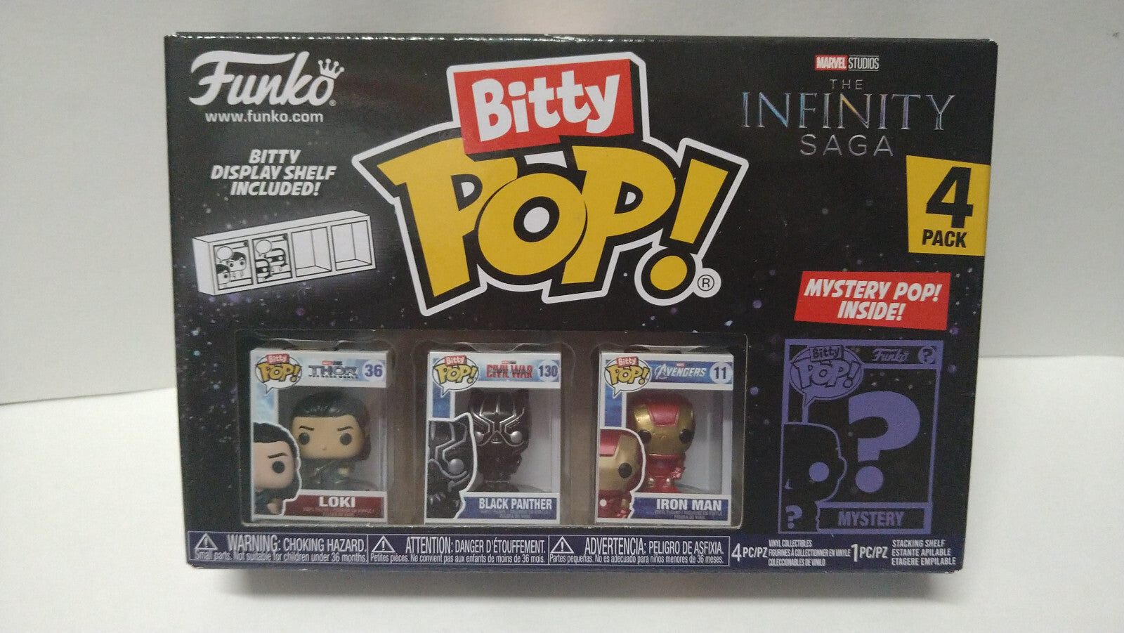 Funko Bitty Pop! 2.5cm Infinity Saga  Pack Loki Black Panther iron Man (F13)