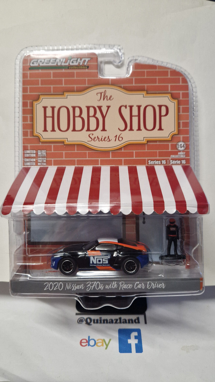 Greenlight The Hobby Shop Series 16 2020 Nissan 370z with Race Car Driver (NG49)