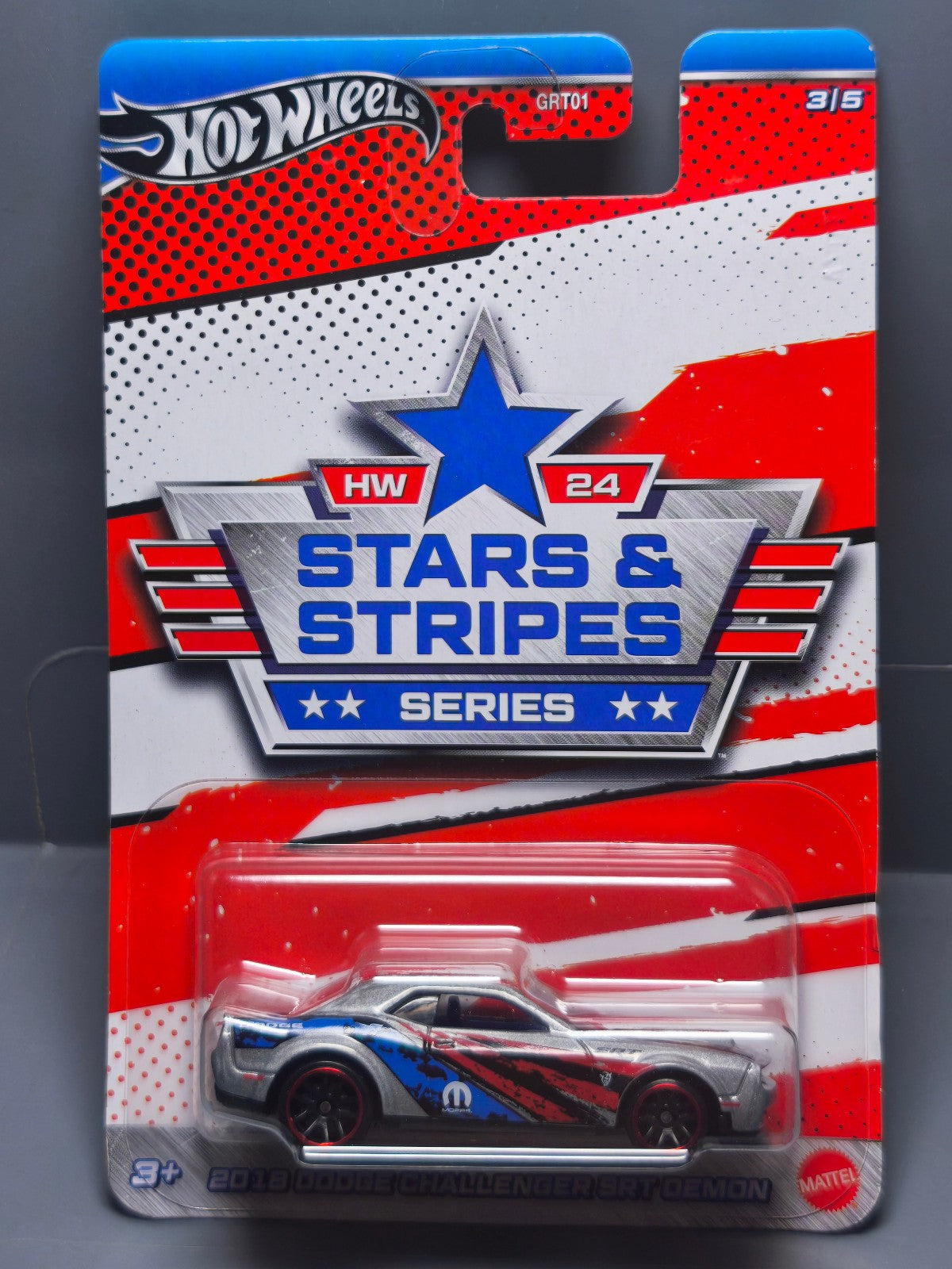Hot Wheels 2024 STARS & STRIPES 2018 dodge challenger SRT demon  (NP20)